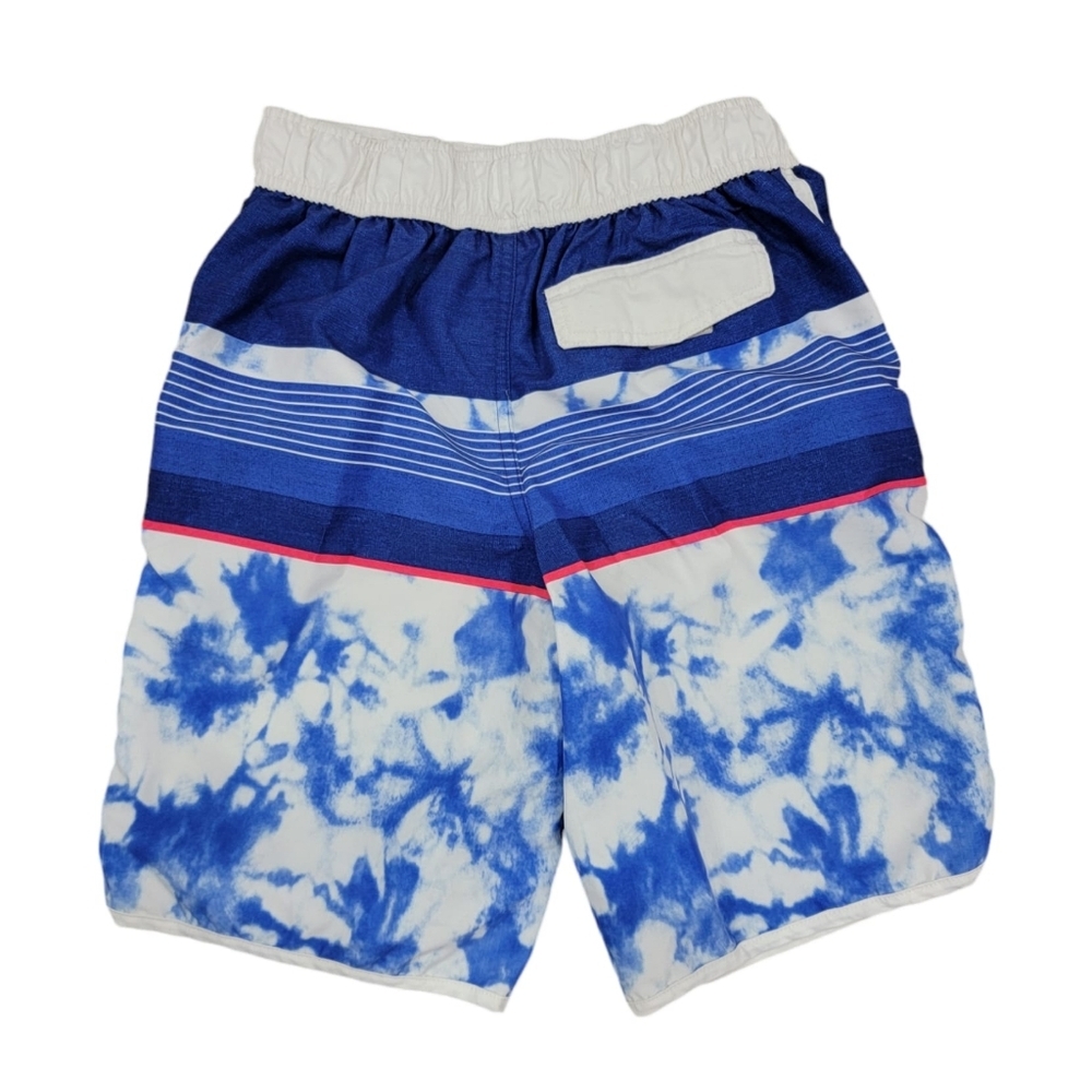 (B) Boys Swim Trunks Blue/White - Picture 2 of 8